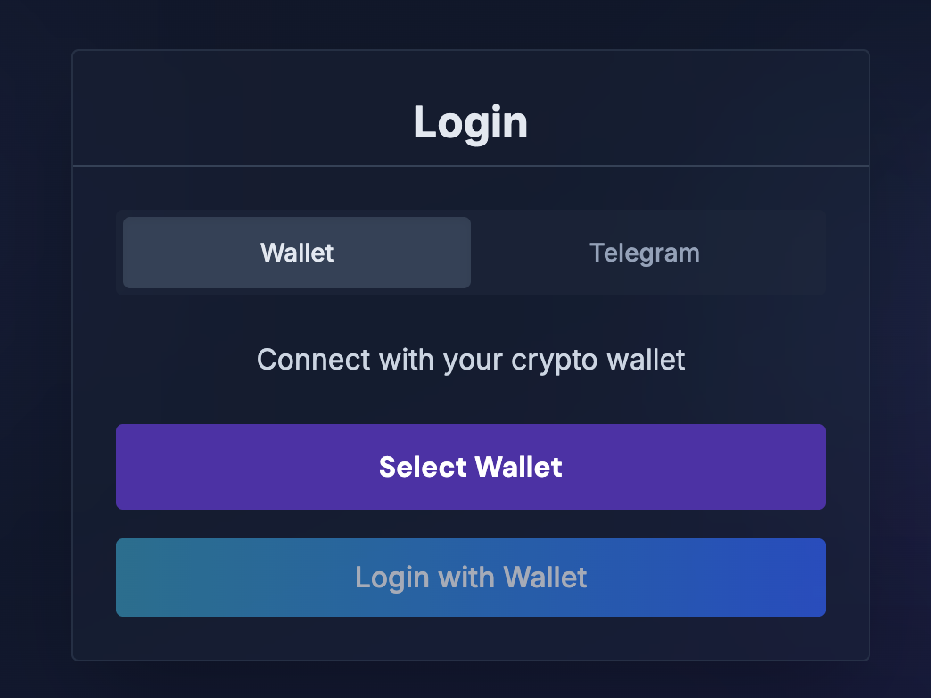 Log in with wallet